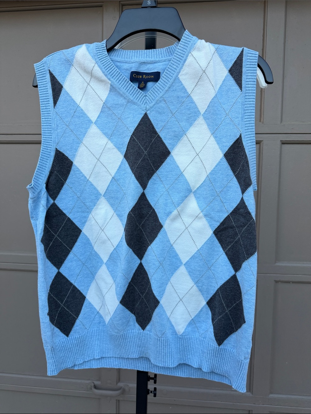 Club Room Blue Argyle Knit Vest